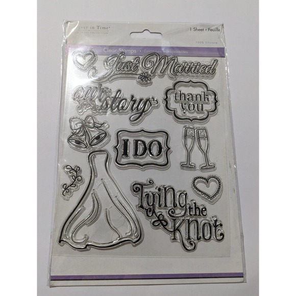 Forever in Time Clear Cling Rubber Stamp Wedding Day Bliss Just Married Craft - Picture 1 of 6